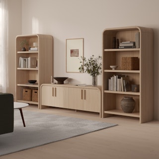 Faydra 140" Media Storage Set - Natural Ash
