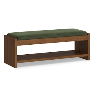 Cassie 56" Bench - Smoked Oak and Hale Fir Green