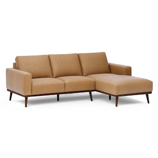 Rhett 93" Leather Right Chaise Sectional - Charme Tan