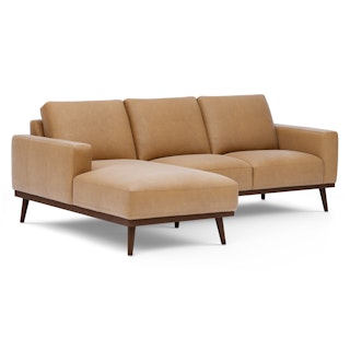 Rhett 93" Leather Left Chaise Sectional - Charme Tan