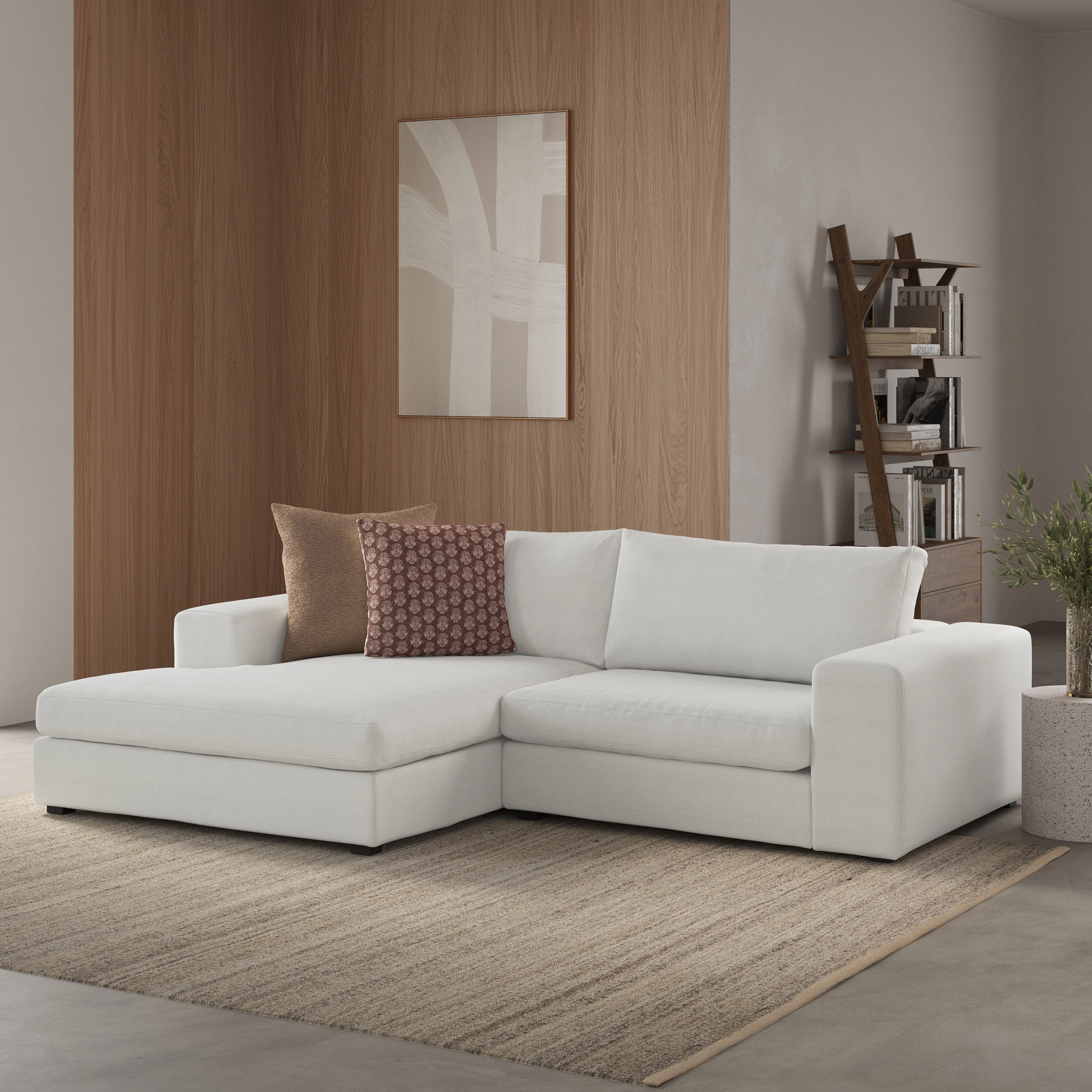 Beta 98" Modular Left Chaise Sectional - Quartz White