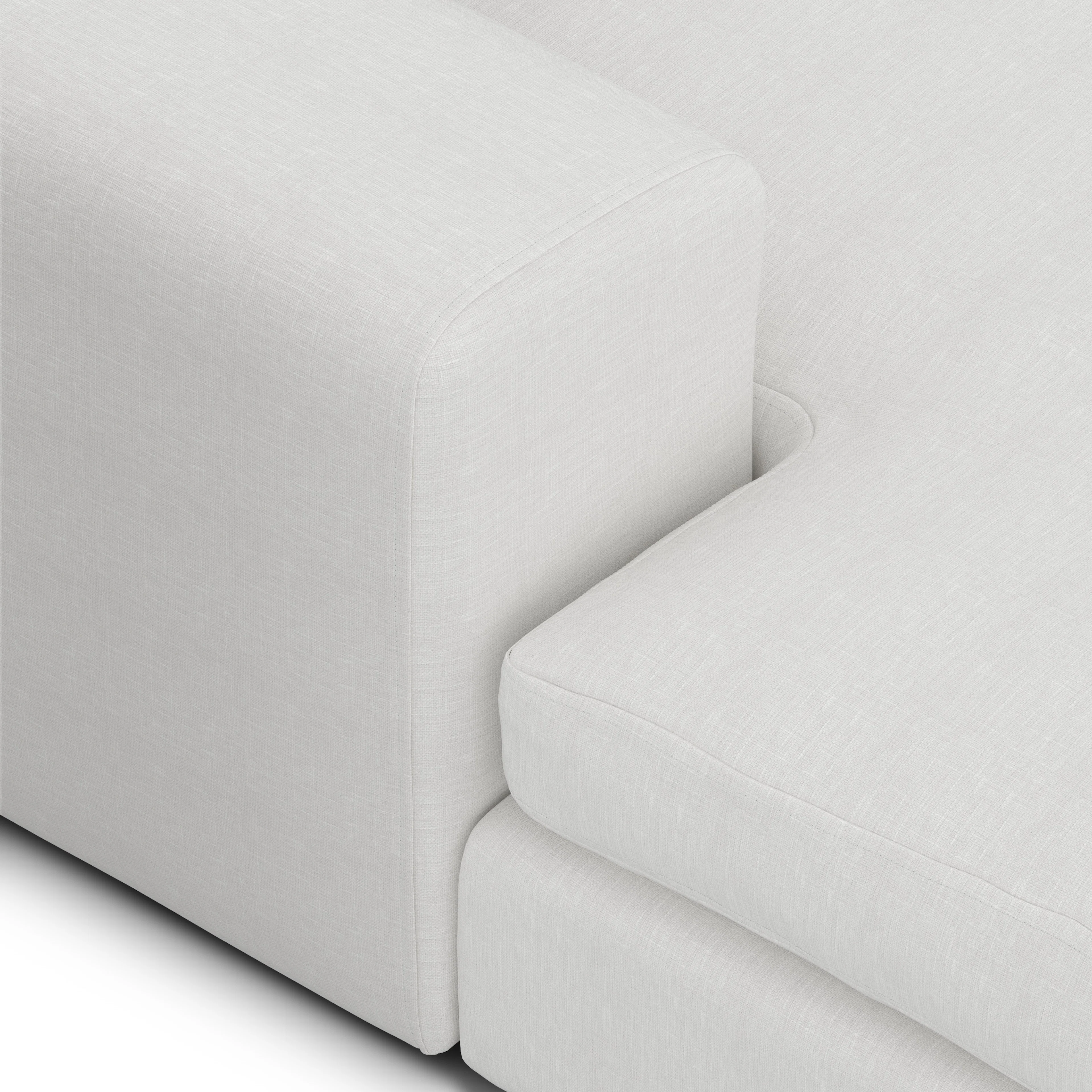 Beta 98" Modular Left Chaise Sectional - Quartz White