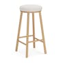 Nurmi Counter Stool - White Oak and Ivory Wool Bouclé