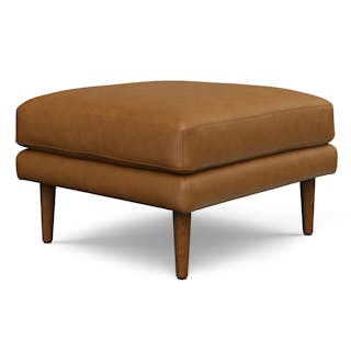 Burrard 29" Leather Ottoman - Bella Caramel