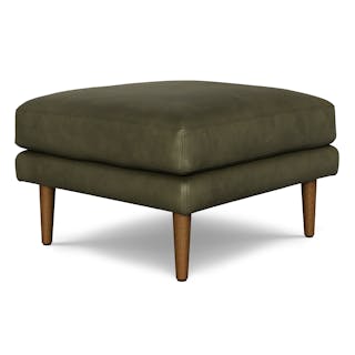 Burrard 29" Leather Ottoman - Charme Green