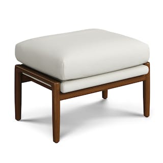 Bavel 25" Ottoman - Walnut and Field Ivory