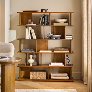 Lafora 53" Bookcase, Tall - Smoked Oak