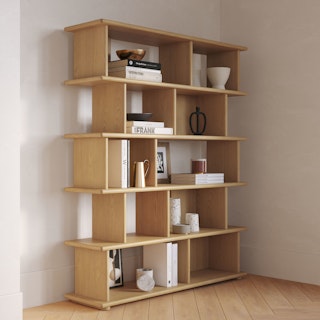 Lafora 53" Bookcase, Tall - Natural Oak