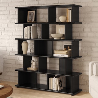 Lafora 53" Bookcase, Tall - Black