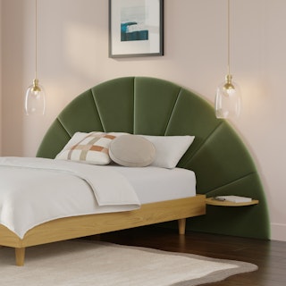 Almelo Full Velvet Headboard - Hale Serrano Green