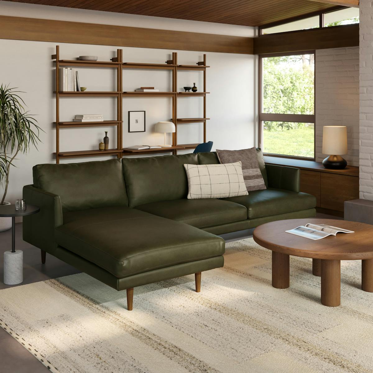 sectional upholstered leather chair