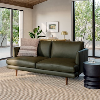 Burrard 67" Leather Loveseat - Charme Green