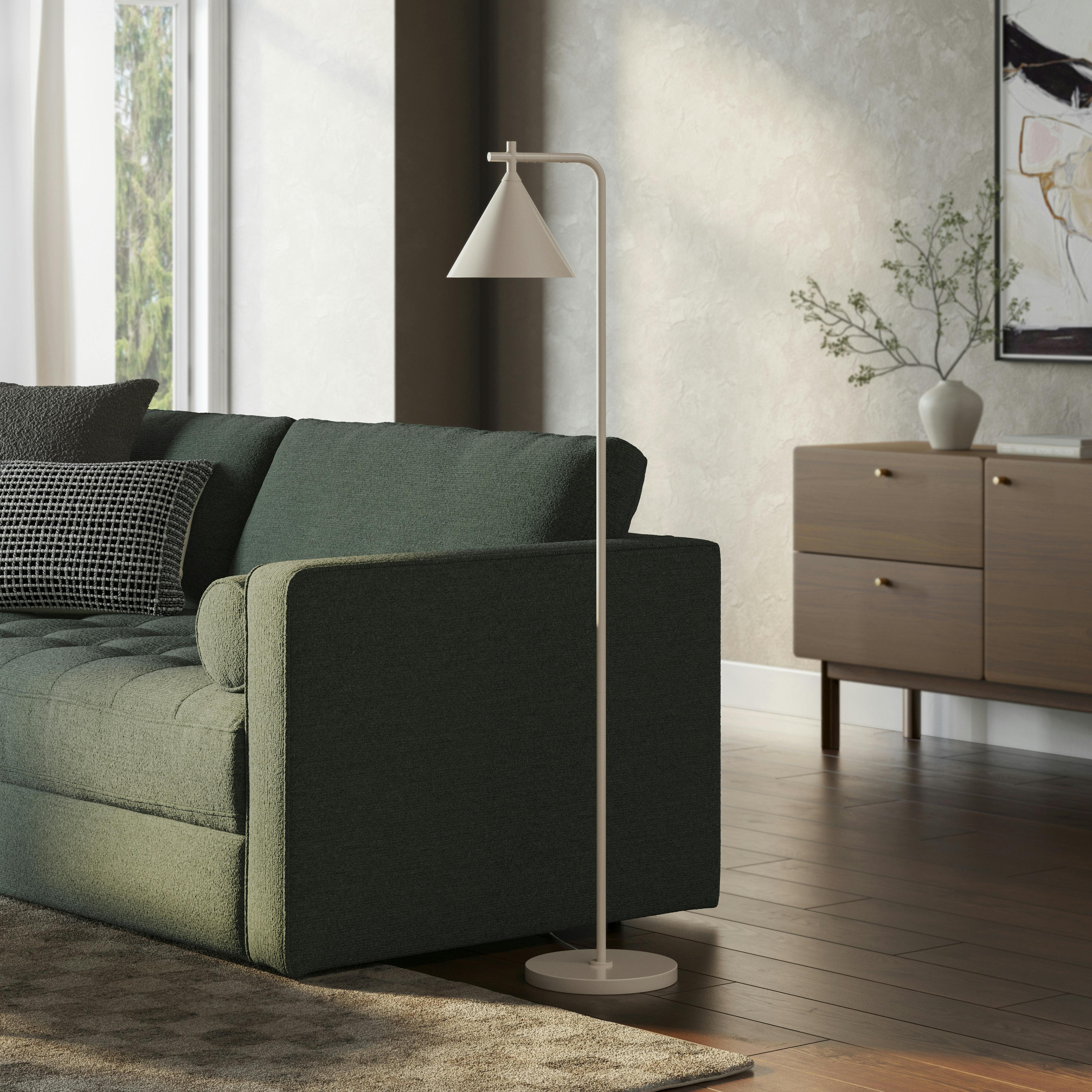 Aino Rice White Metal Floor Lamp, Cone Shade | Article