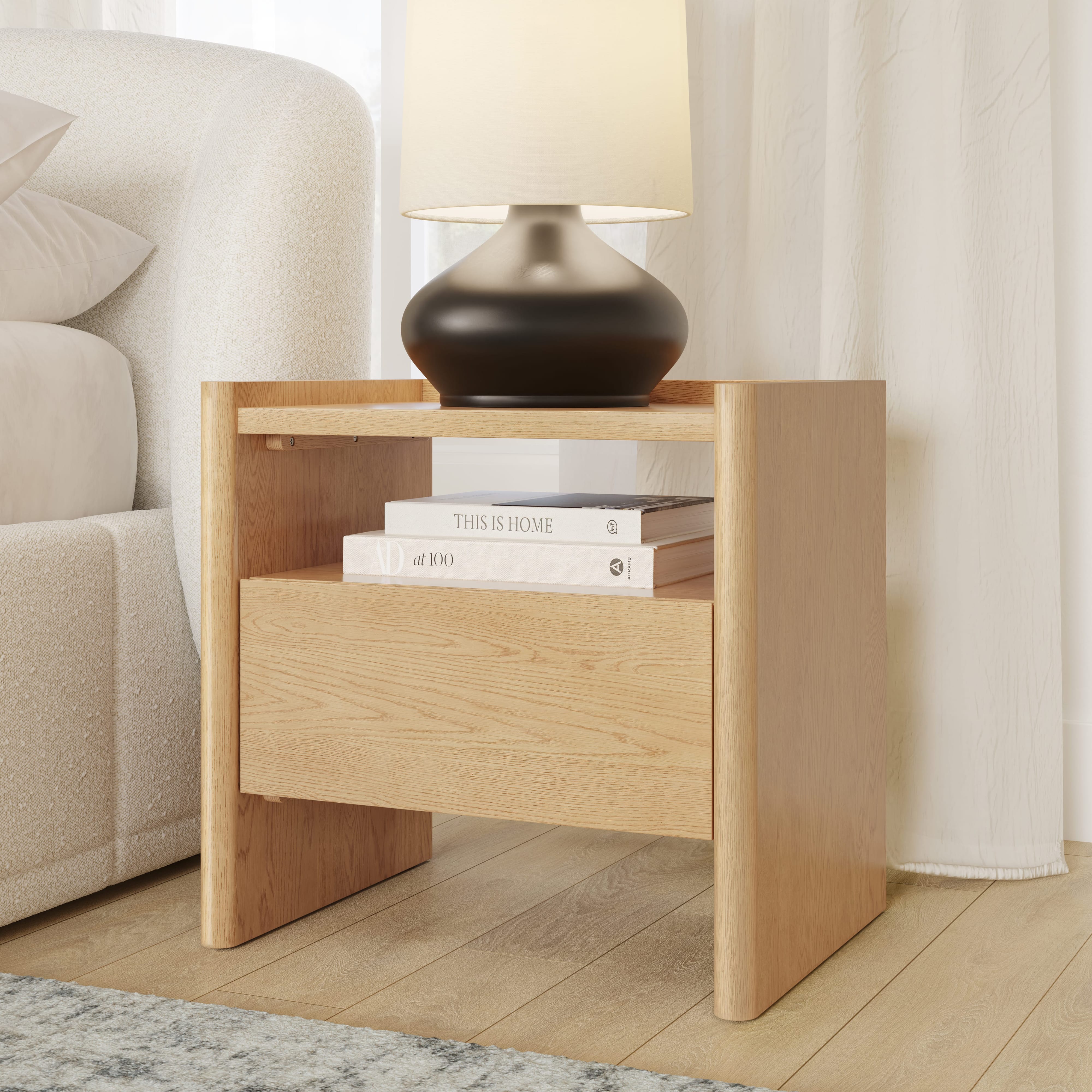 Torme White Oak 1-Drawer Nightstand | Article