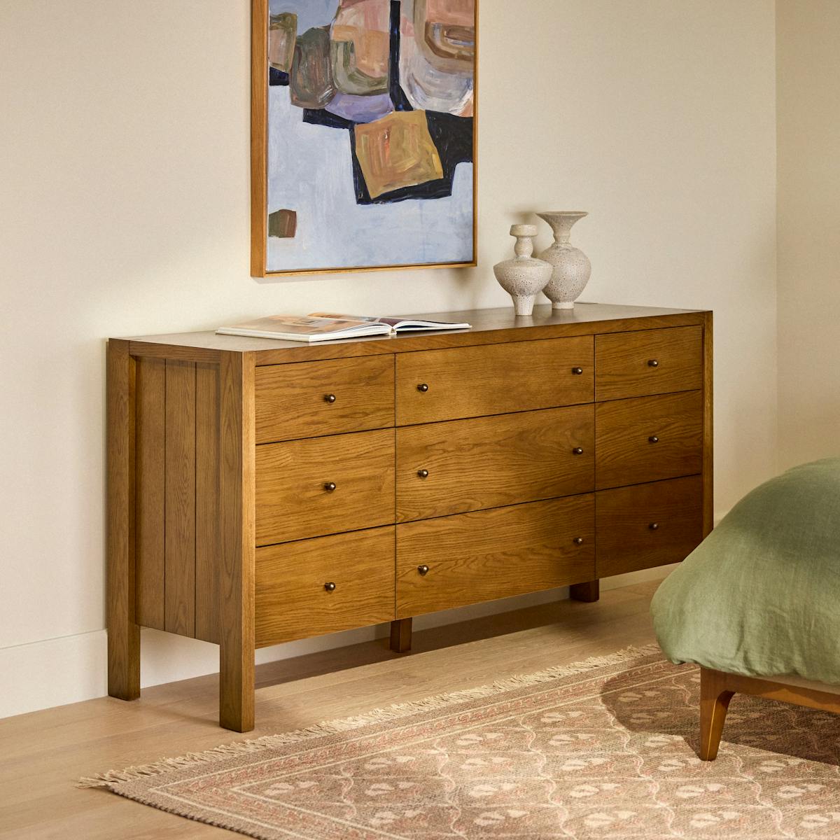 Cassie Smoked Oak 9-Drawer Triple Dresser | Article Cassie Smoked Oak 9-Drawer Triple Dresser | Article