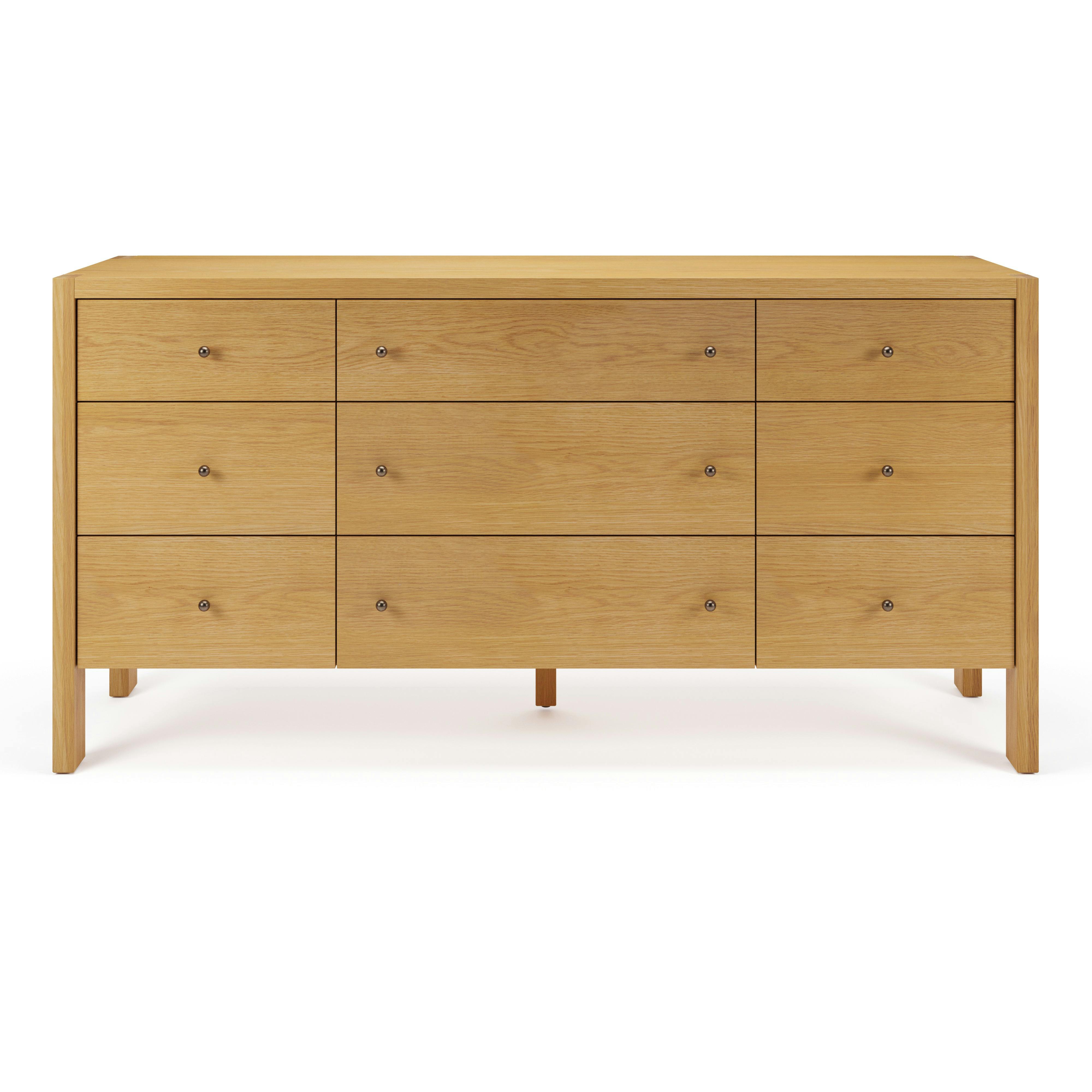 Cassie Natural Oak 9-Drawer Triple Dresser | Article