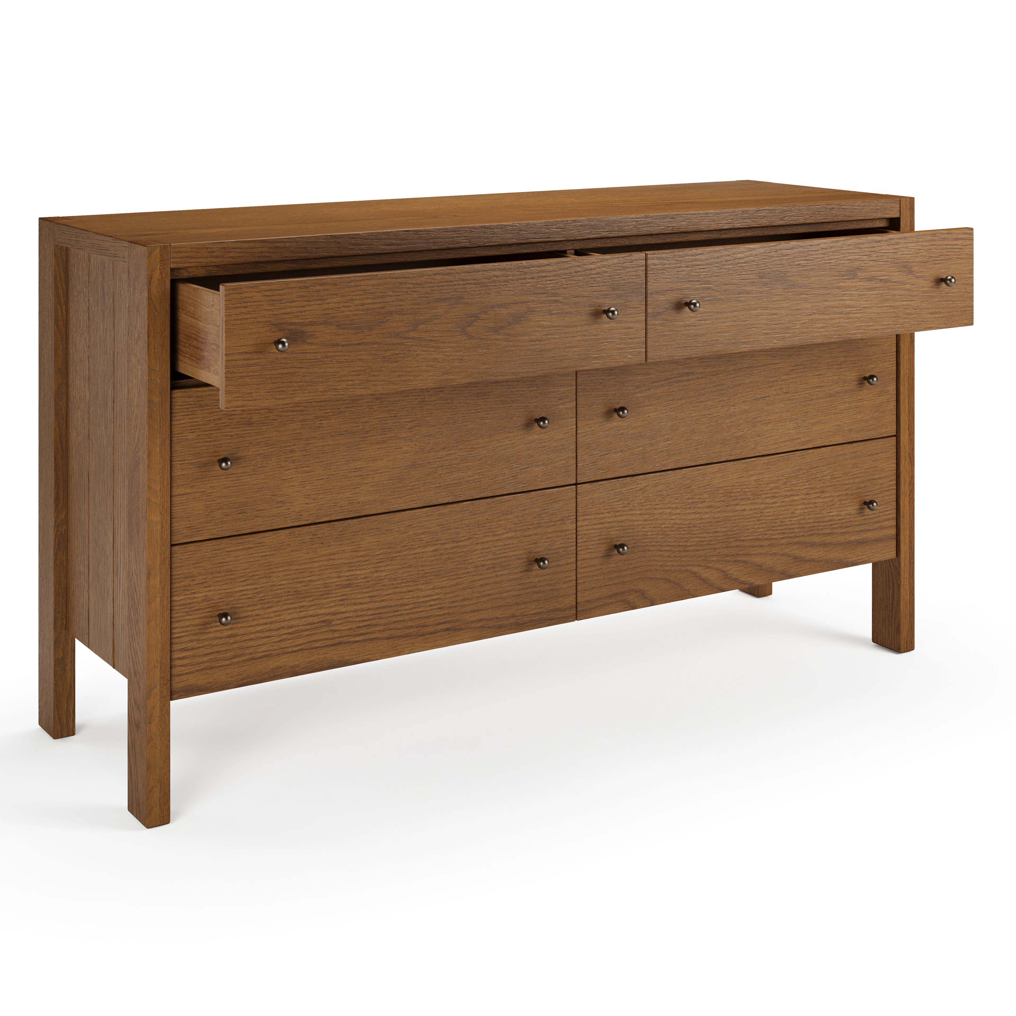 Cassie 6-Drawer Double Dresser - Smoked Oak