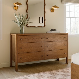 Cassie 6-Drawer Double Dresser - Smoked Oak