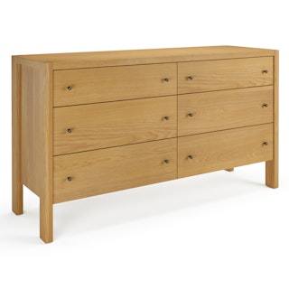 Cassie 6-Drawer Double Dresser - Natural Oak