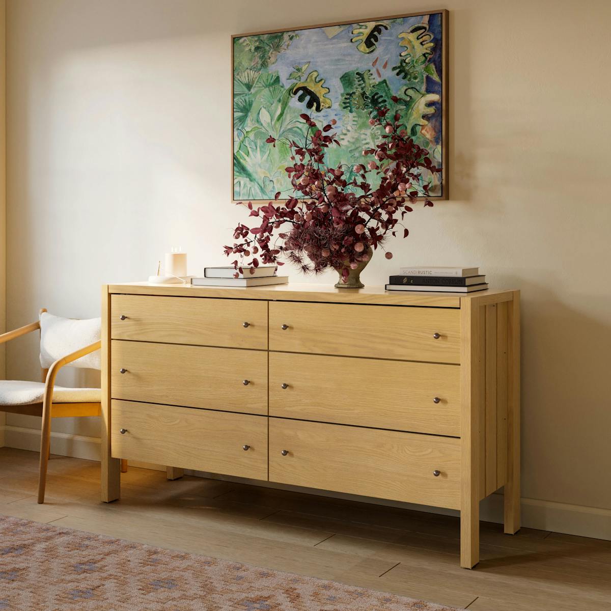 Cassie Natural Oak 6-Drawer Double Dresser | Article