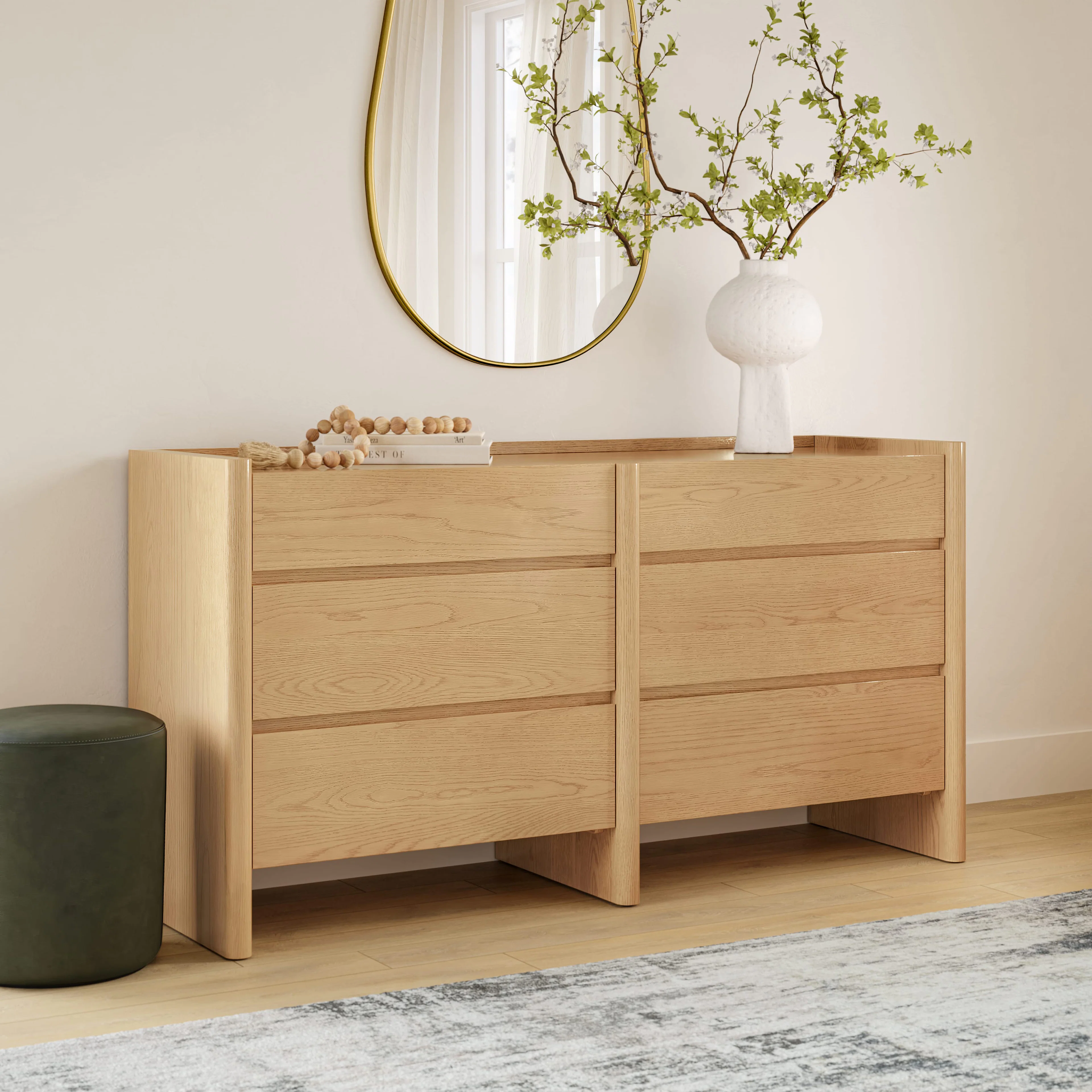 Torme 6-Drawer Double Dresser - White Oak