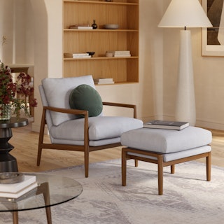 Bavel 26" Lounge Set - Walnut and Field Gray