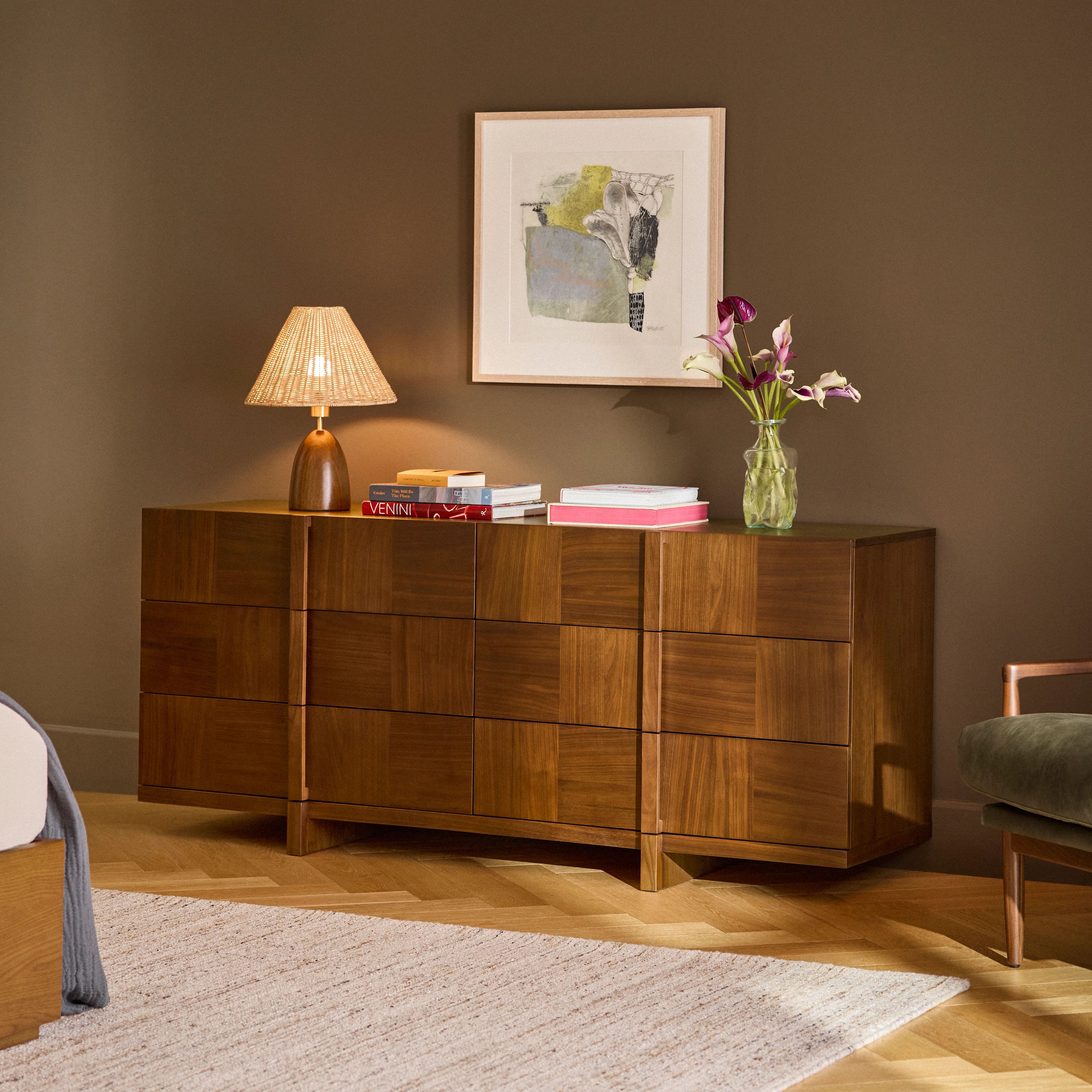 Ayra 6-Drawer Double Dresser - Walnut
