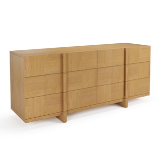 Ayra 6-Drawer Double Dresser - Natural Oak