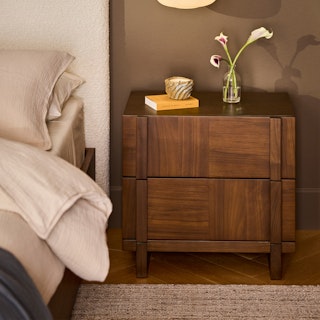 Ayra 2-Drawer Nightstand - Walnut