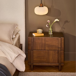 Ayra 2-Drawer Nightstand - Walnut