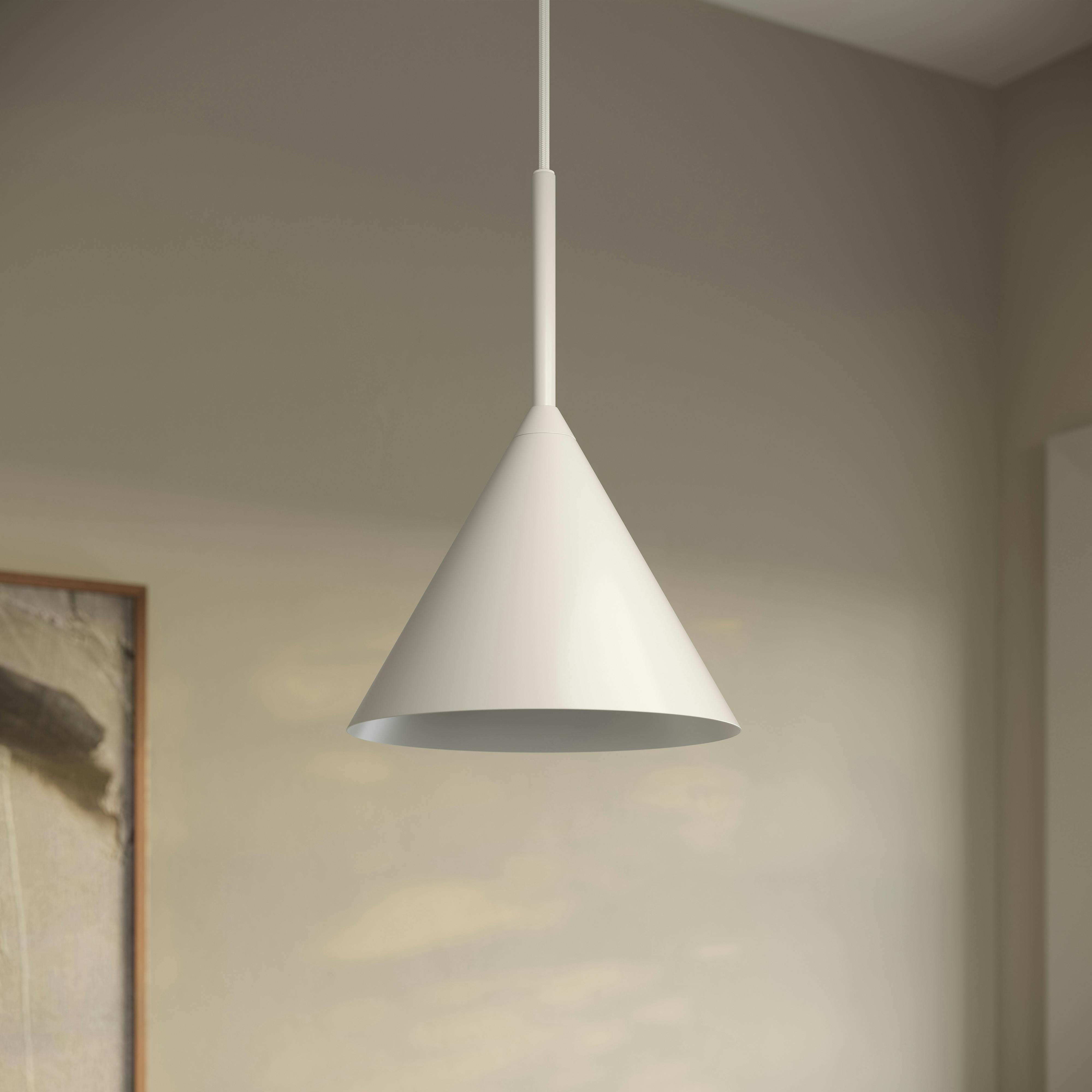 Aino Rice White Small Metal Pendant Lamp, Cone Shade | Article