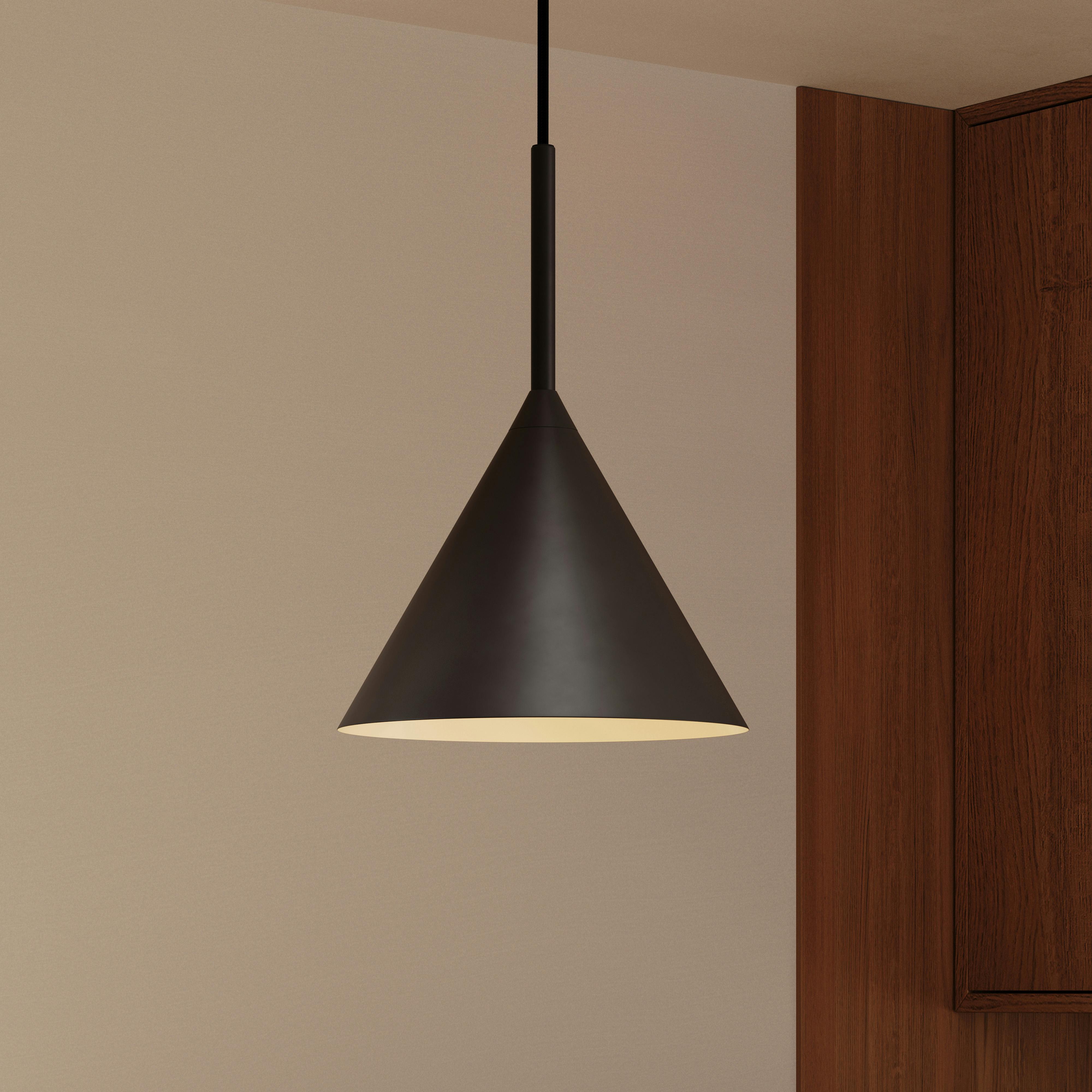 Aino Cinder Black Small Metal Pendant Lamp, Cone Shade | Article