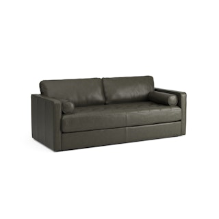 Sven 88" Tufted Leather Sofa Bed - Charme Green