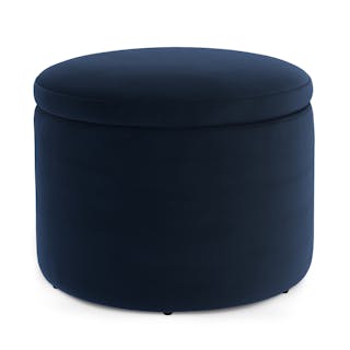 Benson 23.5" Velvet Storage Ottoman - Hale Ink