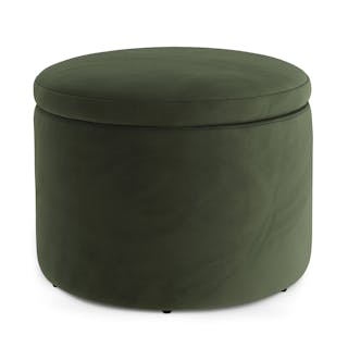Benson 23.5" Velvet Storage Ottoman - Hale Fir Green