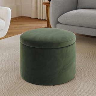 Benson 23.5" Velvet Storage Ottoman - Hale Fir Green