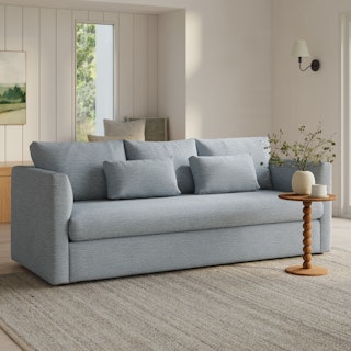 Marina 90" Sofa Bed - Silver Light Blue
