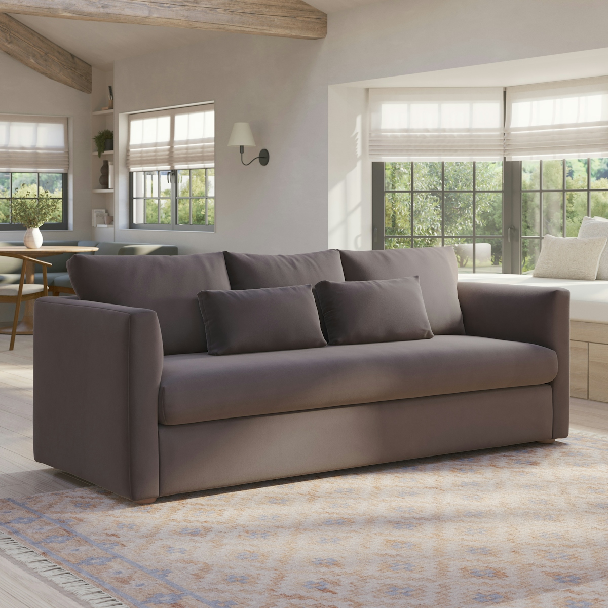 Marina Hale Warm Gray Velvet 90" Sofa Bed | Article