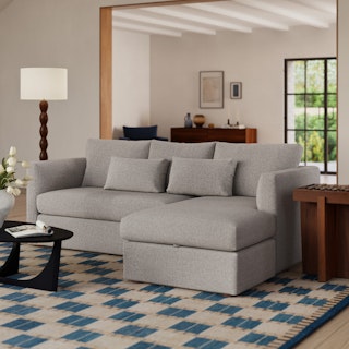 Marina 90" Reversible Storage Sectional - Hestia Gray