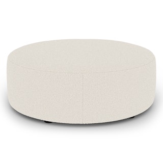 Avery 36" Ottoman - Ivory Wool Bouclé
