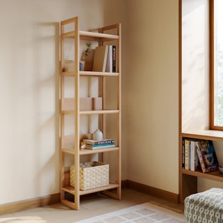 Lilya 23" Shelving Unit, Narrow - White Oak