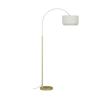 Zebu Small Linen Floor Lamp - Brass