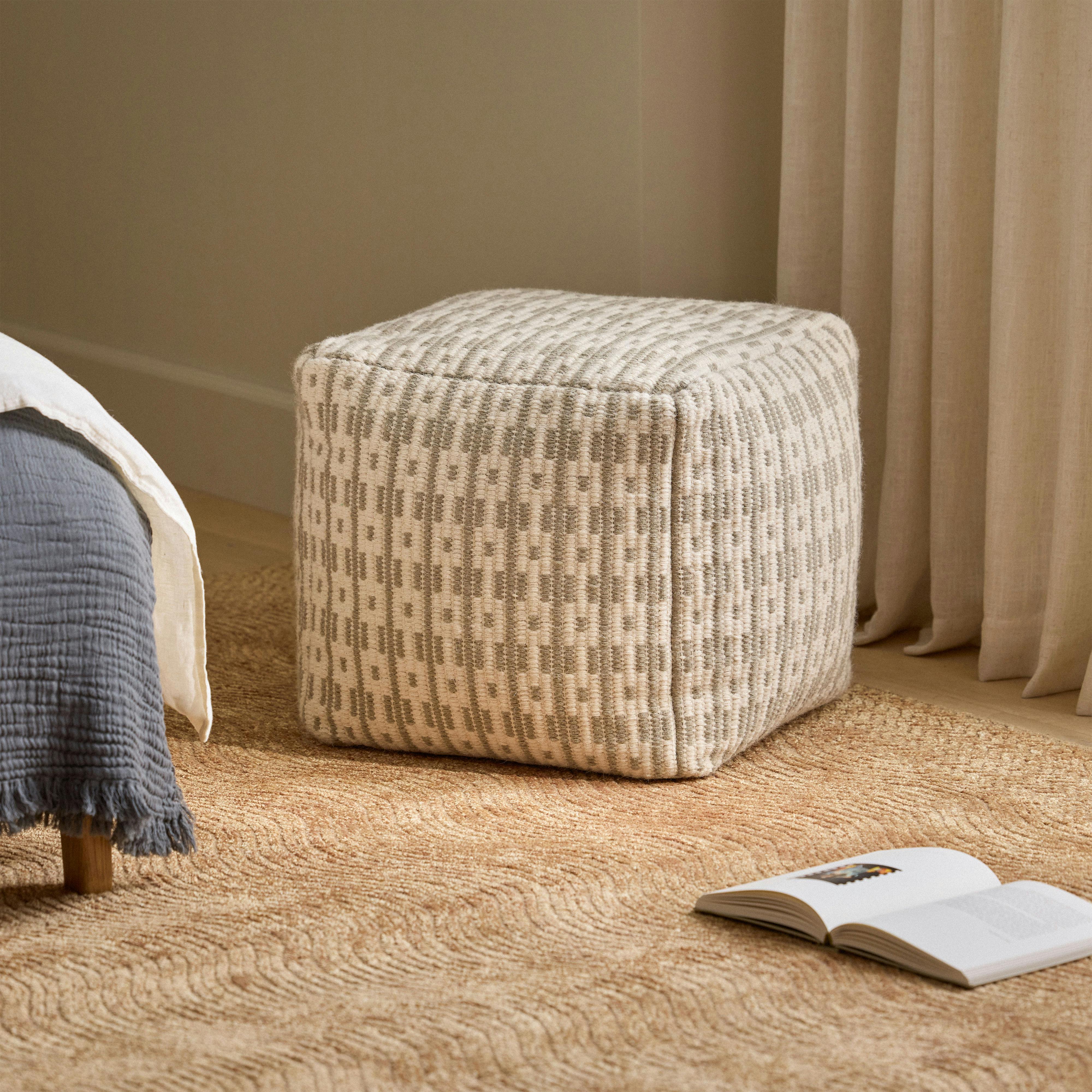 Mia Doe Taupe Pouf | Article