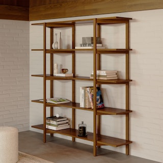 Zander 75" Shelving Unit - Walnut