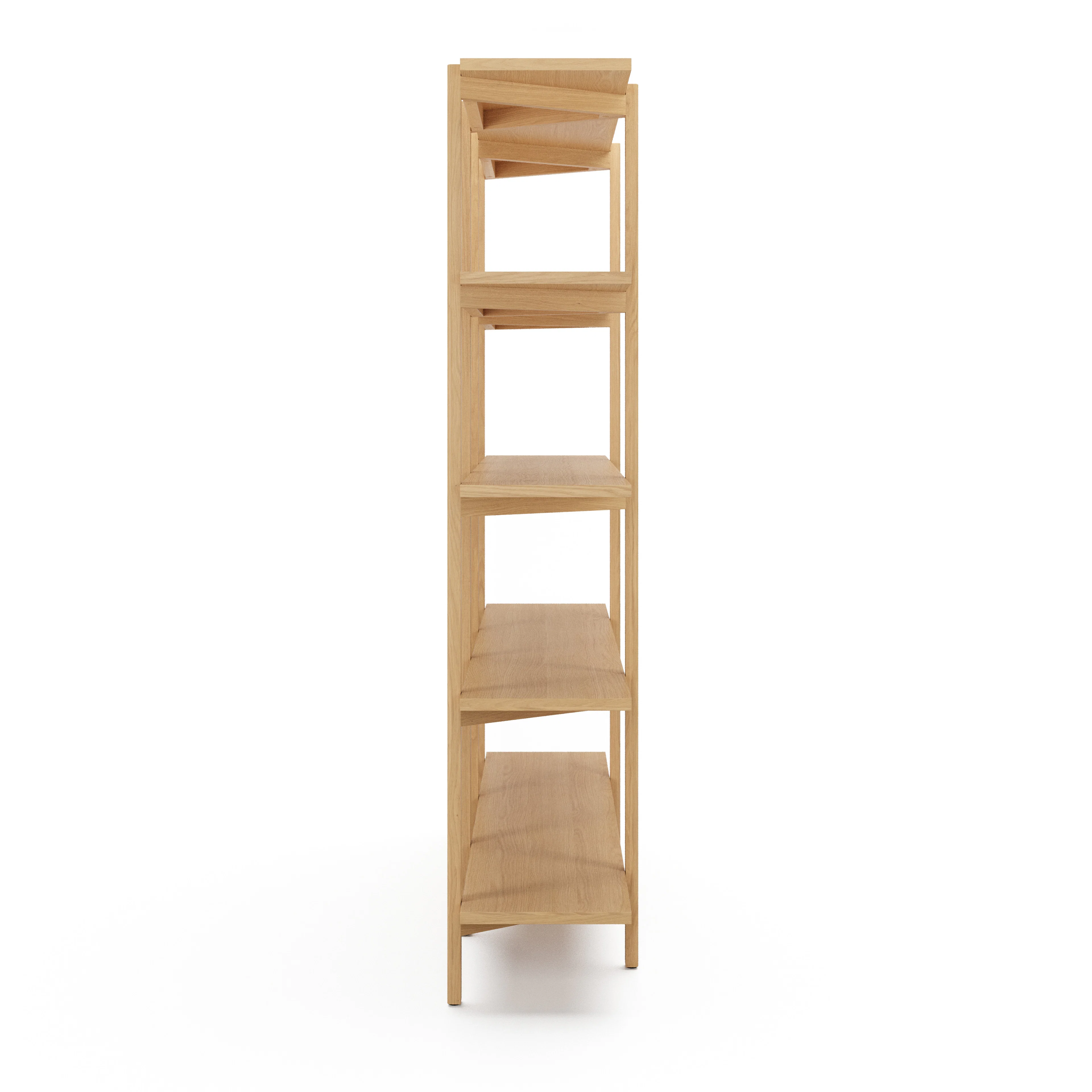 Zander 75" Shelving Unit - White Oak