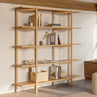 Zander 75" Shelving Unit - White Oak