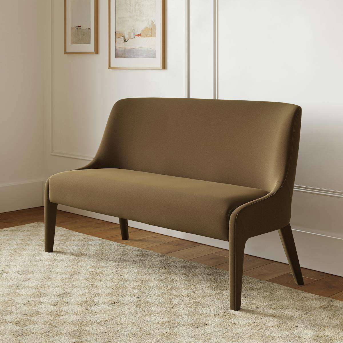 Renee Felted Brown Upholstered Bench | Article