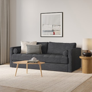 Sven 88" Grounded Tufted Sofa - Napa Charcoal