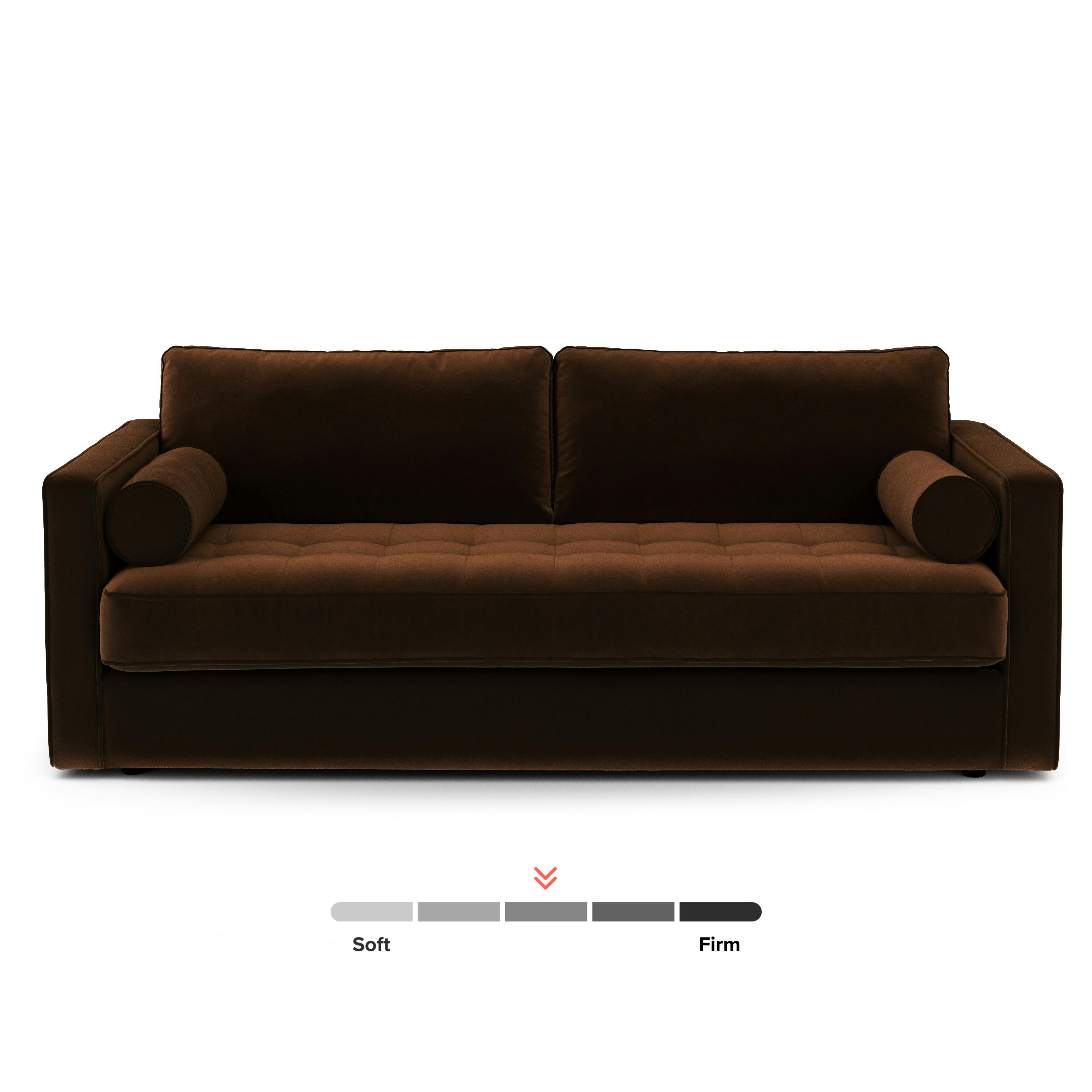 Sven Plush Pacific Brown Grounded Tufted Velvet Sofa | Article