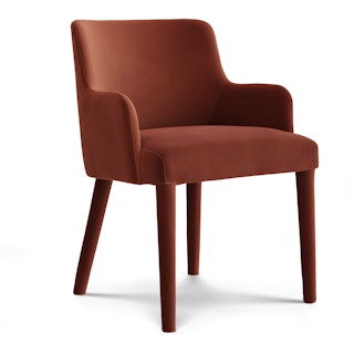 Harris Velvet Dining Armchair - Hale Rust